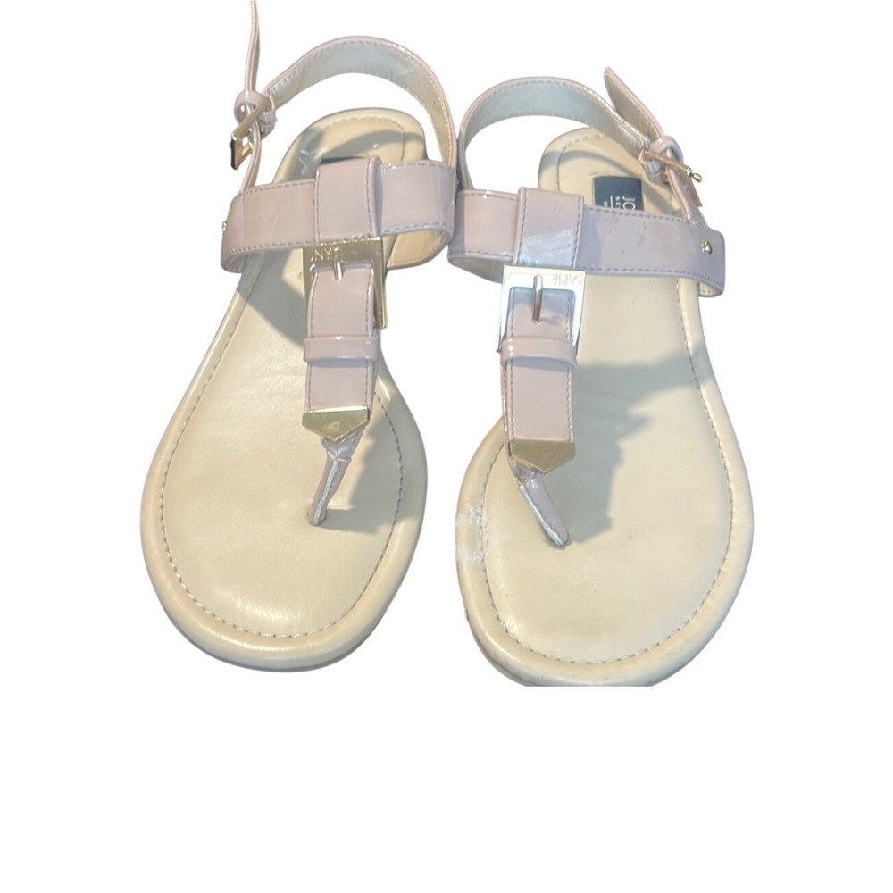 Jones‎ New York Beige Sandals with Gold Accents